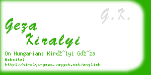 geza kiralyi business card